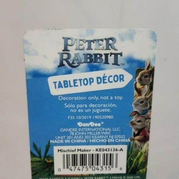 DanDee Peter Rabbit Mischief Maker Easter Table Decor Glass 5" x 5" Paperweight - Picture 6 of 6